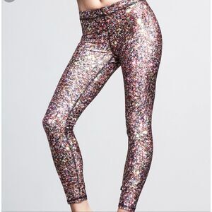 Zara Terez Performance Small leggings active wear glitter capri multicolor